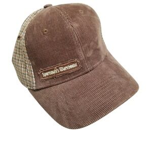 Sportsman's Warehouse Brown‎ Corduroy Plaid Back One Size Fits Most Cap Hat